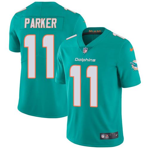 Miami Dolphins #11 DeVante Parker Aqua Green Team Color Men's Stitched Vapor Untouchable Limited Jersey Men's