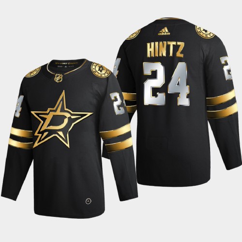 Dallas Dallas Stars #24 Roope Hintz Men's Adidas Black Golden Edition Limited Stitched Jersey Men's