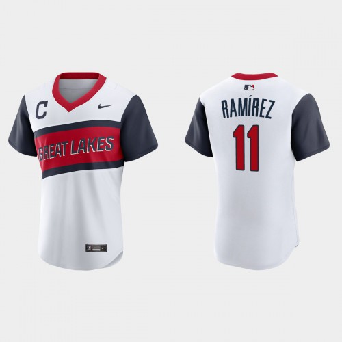 Cleveland Guardians #11 Jose Ramirez Men's White 2021 Little League Class Authentic Jersey Men's