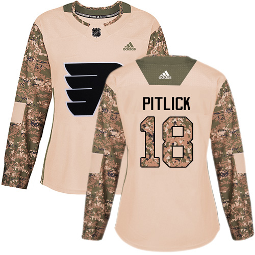 Adidas Philadelphia Flyers #18 Tyler Pitlick Camo Authentic 2017 Veterans Day Women's Stitched Jersey Womens