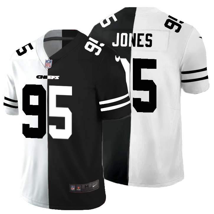 Kansas City Chiefs #95 Chris Jones Men's Black V White Peace Split Vapor Untouchable Limited Jersey