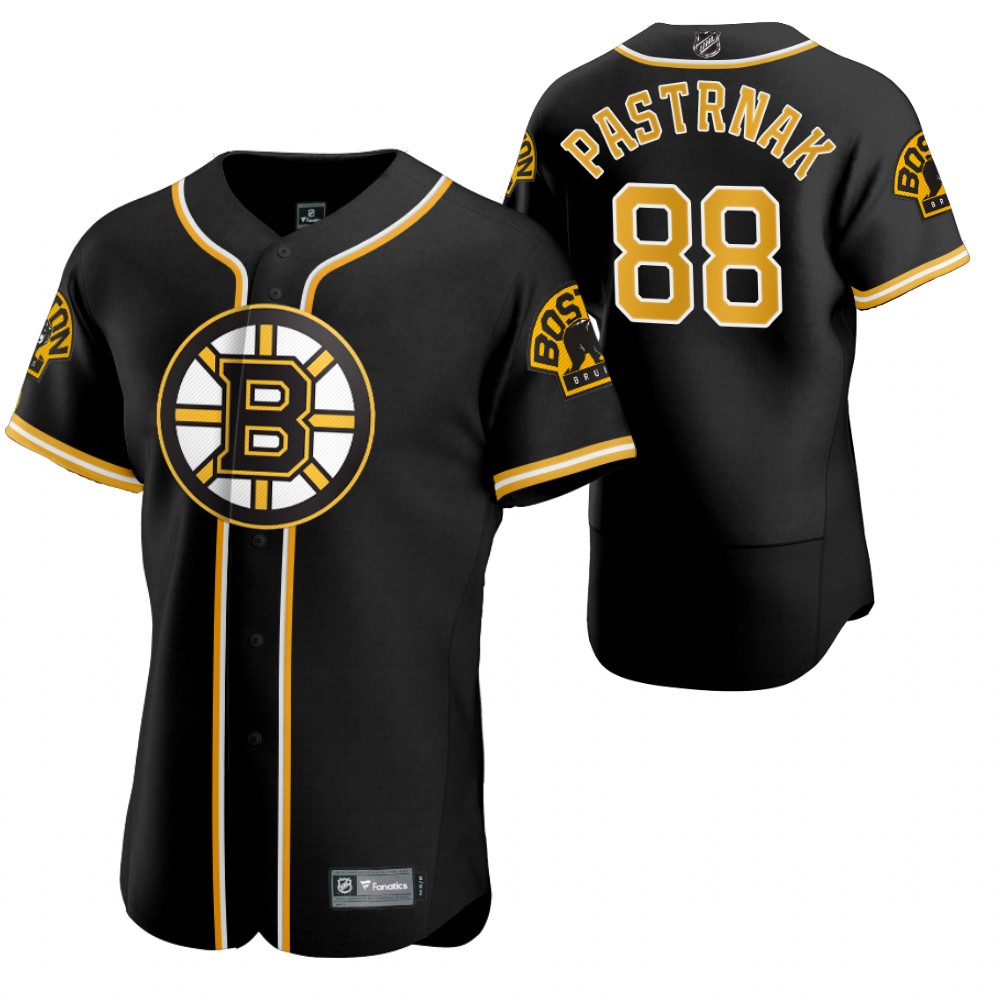 Boston Bruins #88 David Pastrnak Men's 2020 X Crossover Edition Baseball Jersey Black