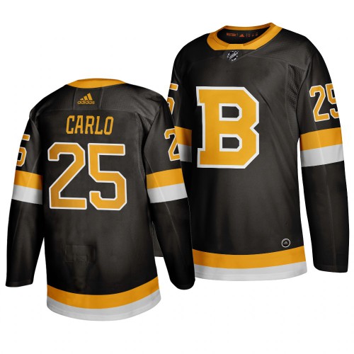Adidas Boston Boston Bruins #25 Brandon Carlo Black 2019-20 Authentic Third Stitched Jersey Men's