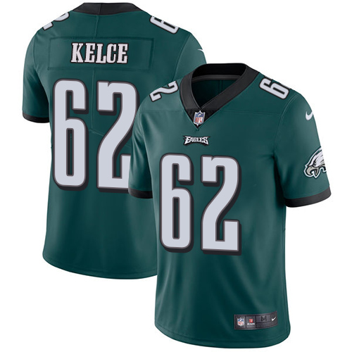 Eagles #62 Jason Kelce Midnight Green Team Color Youth Stitched Vapor Untouchable Limited Jersey
