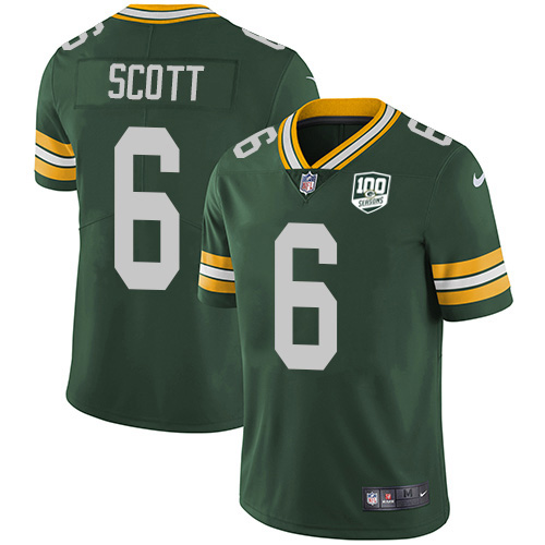 Green Bay Packers #6 JK Scott Green Team Color Men's 100th Season Stitched Vapor Untouchable Limited Jersey Men's
