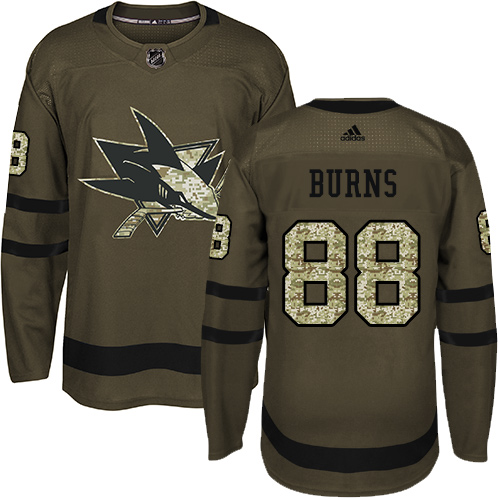 Adidas San Jose Sharks #88 Brent Burns Green Salute to Service Stitched Jersey Men's