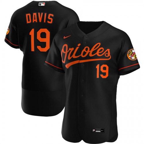 Baltimore Baltimore Orioles #19 Chris Davis Men's Black Alternate 2020 Authentic Player Jersey Men's