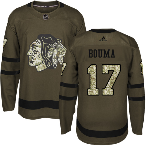 Adidas Chicago Blackhawks #17 Lance Bouma Green Salute to Service Stitched Jersey Men's