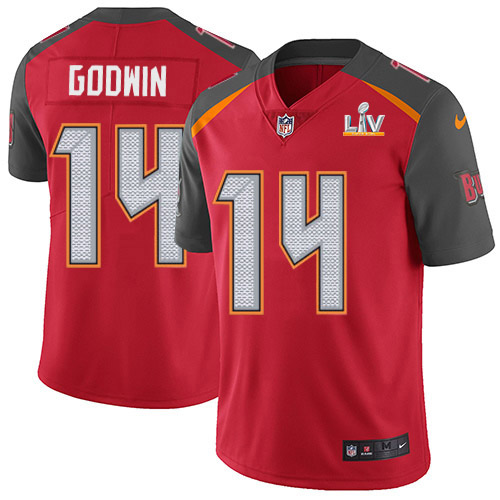 Buccaneers #14 Chris Godwin Red Team Color Youth Super Bowl LV Bound Stitched Vapor Untouchable Limited Jersey