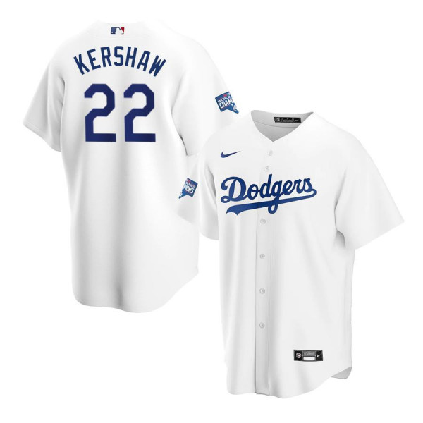 Men's Youth Women's Los Angeles Dodgers 22 Replica White 2020 World Series Champions Home Patch Clayton Kershaw Jersey