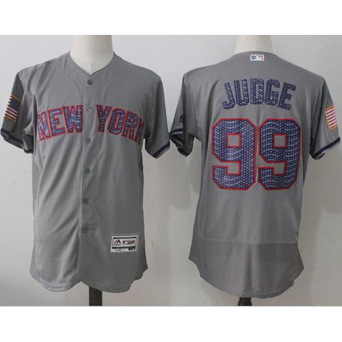 New York Yankees #99 Aaron Judge Grey Fashion Stars & Stripes Flexbase Authentic Stitched Jersey Men's