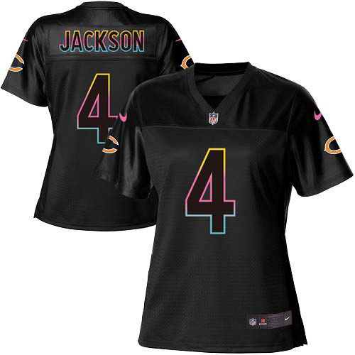 Bears #4 Eddie Jackson Black Women's Fashion Game Jersey