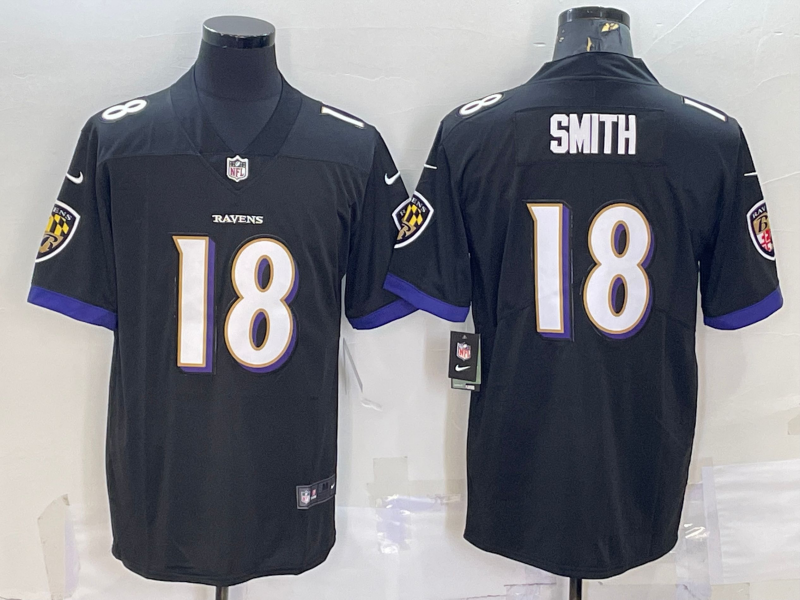 Men's Youth Women Baltimore Ravens #18 Roquan Smith Black 2022 Vapor Untouchable Stitched Limited Jersey
