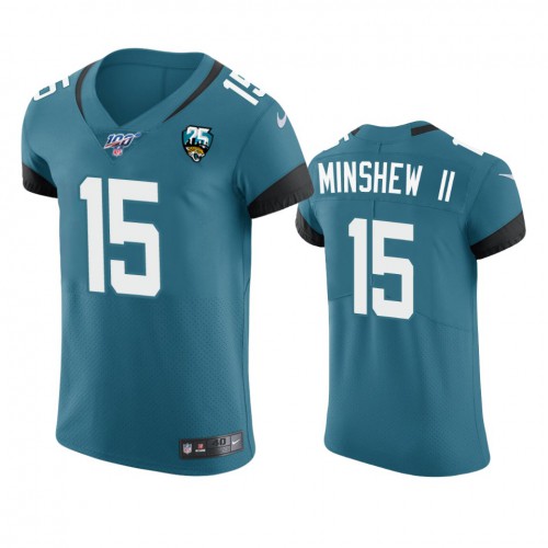 Jacksonville Jacksonville Jaguars #15 Gardner Minshew II Teal 25th Season Vapor Elite Stitched Jersey Men's