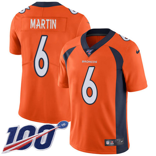 Denver Broncos #6 Sam Martin Orange Team Color Men's Stitched 100th Season Vapor Untouchable Limited Jersey Men's