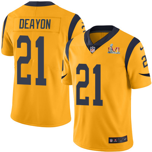 Los Angeles Rams #21 Donte Deayon Gold Super Bowl LVI Patch Youth Stitched Limited Rush Jersey Youth