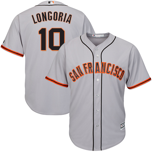 San Francisco Giants #10 Evan Longoria Grey Road Cool Base Stitched Youth Jersey Youth