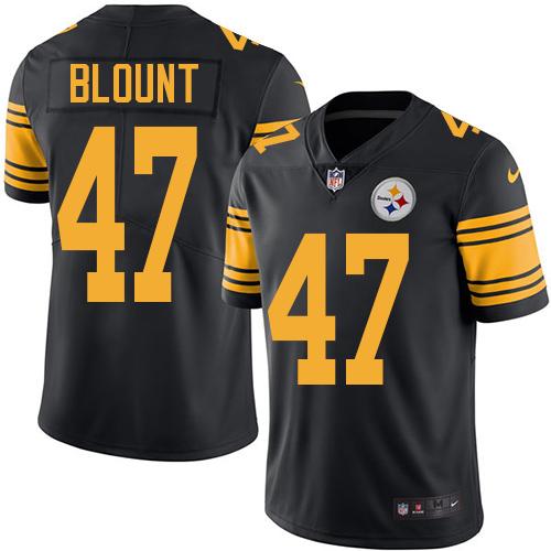 Pittsburgh Steelers #47 Mel Blount Black Men's Stitched Limited Rush Jersey Men's
