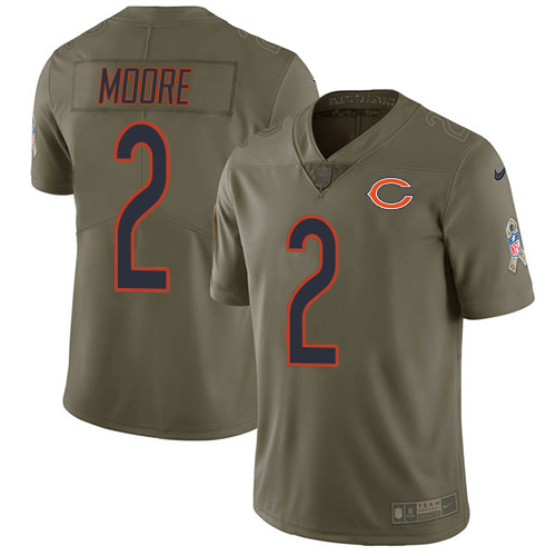 Bears #2 D.J. Moore Olive Men's Stitched Limited 2017 Salute To Service Jersey