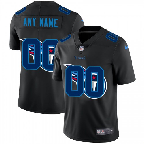 Tennessee Titans Custom Men's Team Logo Dual Overlap Limited Jersey Black