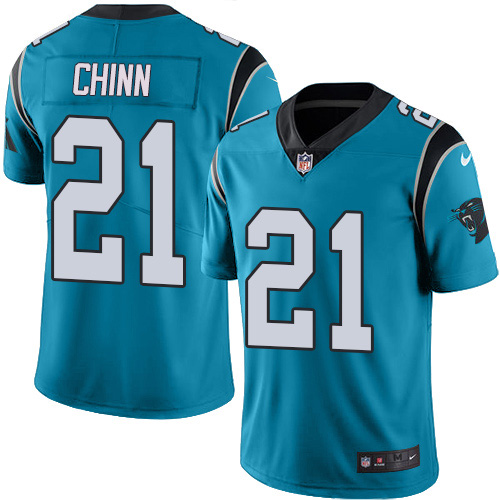 Panthers #21 Jeremy Chinn Blue Men's Stitched Limited Rush Jersey