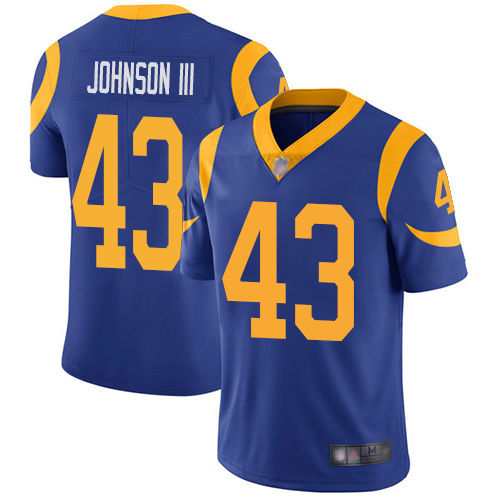 Los Angeles Rams #43 John Johnson III Royal Blue Alternate Men's Stitched Vapor Untouchable Limited Jersey Men's