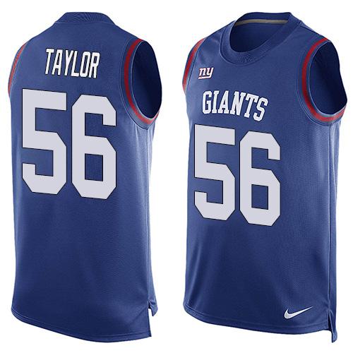Giants #56 Lawrence Taylor Royal Blue Team Color Men's Stitched Limited Tank Top Jersey