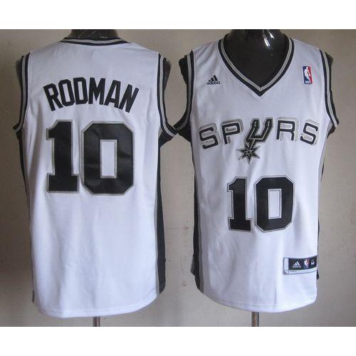 Revolution 30 San Antonio Spurs #10 Dennis Rodman White Stitched Jersey Mens