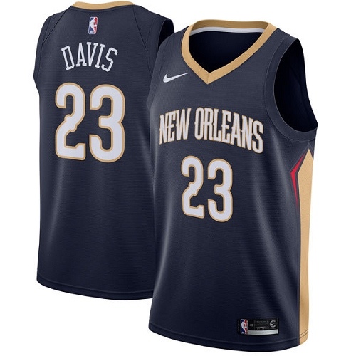 New Orleans Pelicans #23 Anthony Davis Navy Youth Swingman Icon Edition Jersey Youth