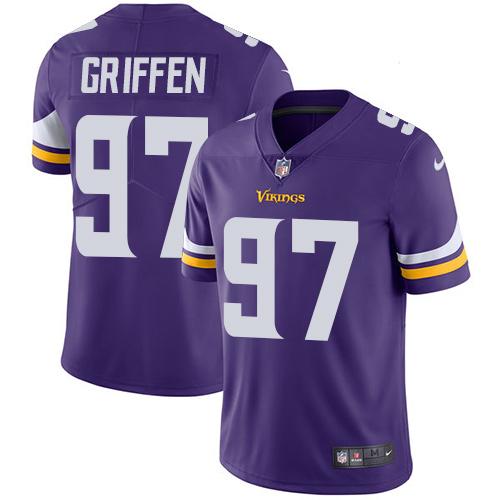 Minnesota Vikings #97 Everson Griffen Purple Team Color Youth Stitched Vapor Untouchable Limited Jersey Youth