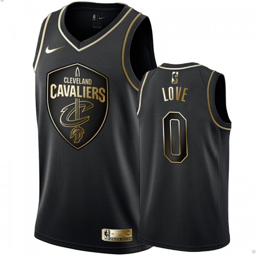 Cleveland Cavaliers #0 Kevin Love Mens Black Golden Edition Swingman Jersey Mens
