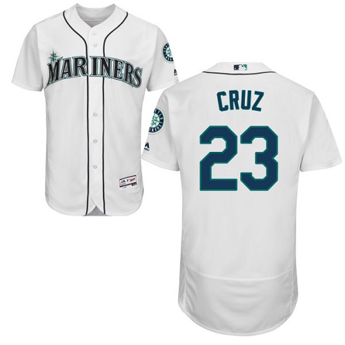 Seattle Mariners #23 Nelson Cruz White Flexbase Authentic Collection Stitched Jersey Men's