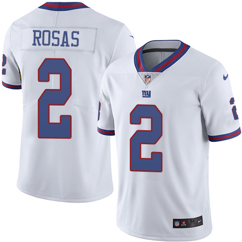 New York Giants #2 Aldrick Rosas White Men's Stitched Limited Rush Jersey Men's