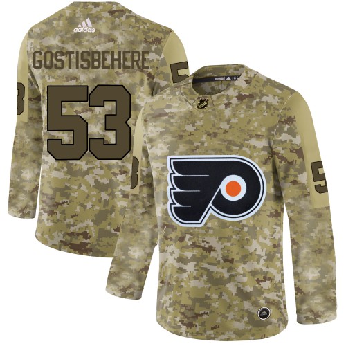 Adidas Philadelphia Flyers #53 Shayne Gostisbehere Camo Authentic Stitched Jersey Men's