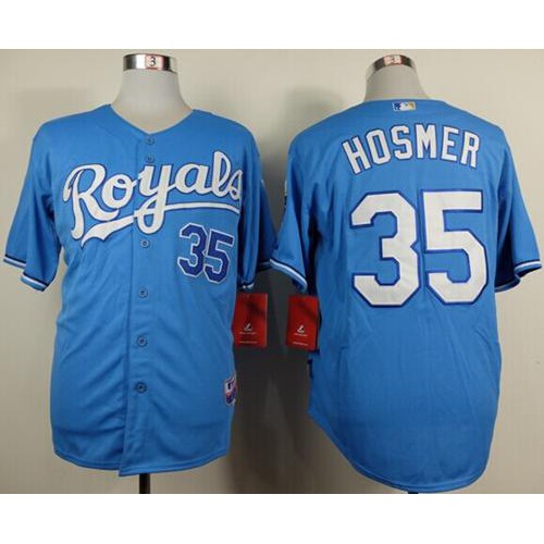 Kansas City Royals #35 Eric Hosmer Light Blue Alternate 1 Cool Base Stitched Jersey Men's