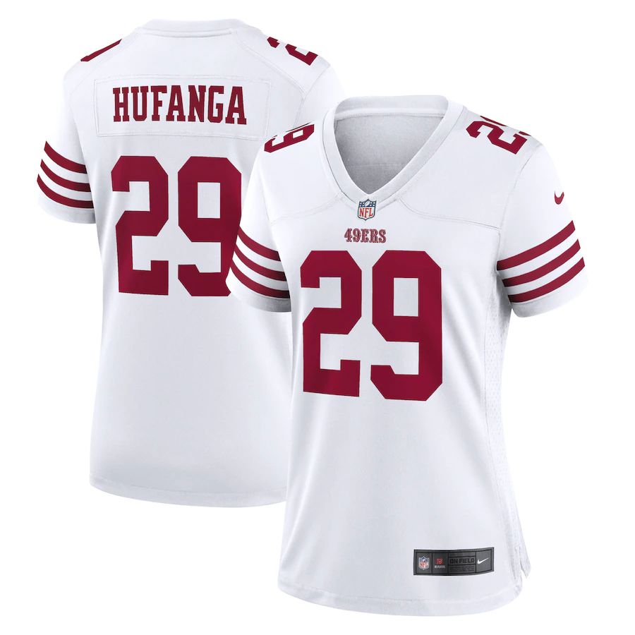San Francisco 49ers #29 Talanoa Hufanga White Women's 2022-23 Game Jersey