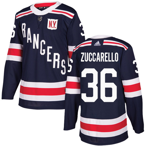 Adidas New York Rangers #36 Mats Zuccarello Navy Blue Authentic 2018 Winter Classic Stitched Jersey Men's
