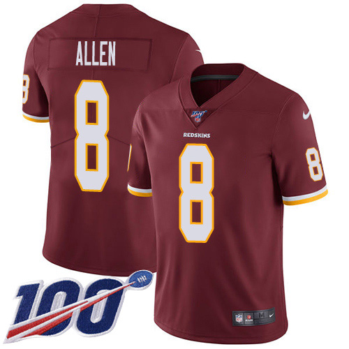 Washington Commanders #8 Kyle Allen Burgundy Red Team Color Youth Stitched 100th Season Vapor Untouchable Limited Jersey Youth