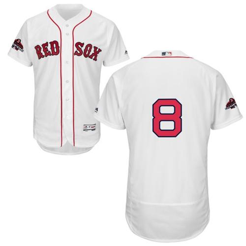 Boston Red Sox #8 Carl Yastrzemski White Flexbase Authentic Collection 2018 World Series Champions Stitched Jersey Men's