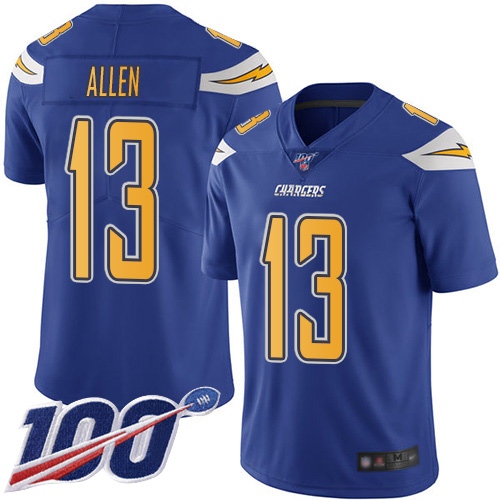 Chargers #13 Keenan Allen Electric Blue Men's Stitched Limited Rush 100th Season Jersey