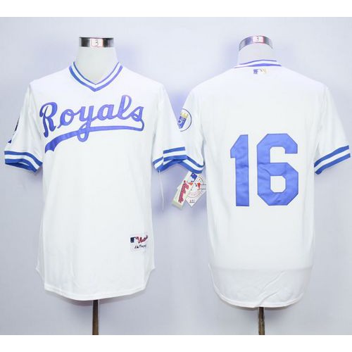 Kansas City Royals #16 Bo Jackson White 1974 Turn Back The Clock Stitched Jersey Men's
