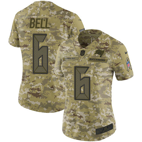 Tampa Bay Buccaneers #6 Le'Veon Bell Camo Women's Stitched Limited 2018 Salute To Service Jersey Womens