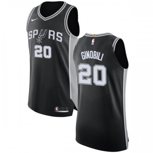 San Antonio Spurs #20 Manu Ginobili Black Authentic Icon Edition Jersey Mens