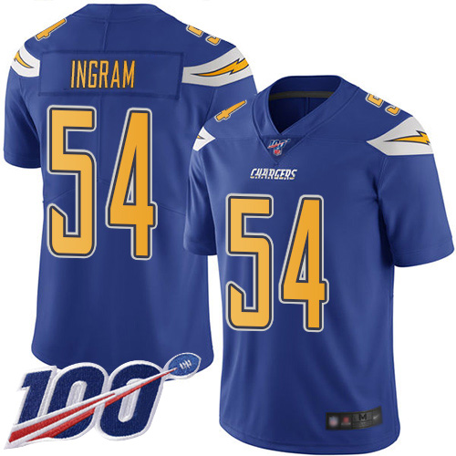 Los Angeles Chargers #54 Melvin Ingram Electric Blue Men's Stitched Limited Rush 100th Season Jersey Men's