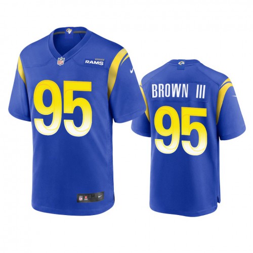 Los Angeles Los Angeles Rams #95 Bobby Brown III Men's Game Jersey - Royal Men's