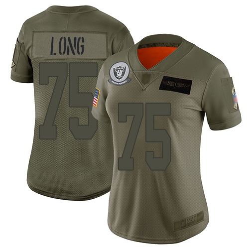 Las Vegas Raiders #75 Howie Long Camo Women's Stitched Limited 2019 Salute to Service Jersey Womens