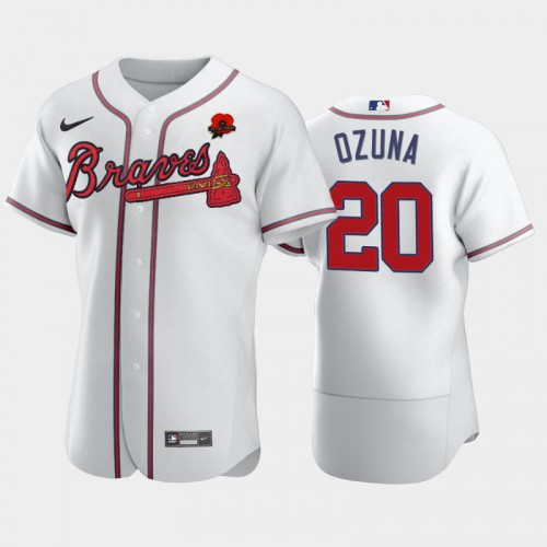 Atlanta Atlanta Braves #20 Marcell Ozuna Men's Authentic 2021 Memorial Day Jersey - White Men's