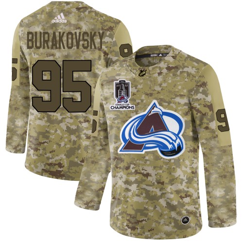 Adidas Colorado Avalanche #95 Andre Burakovsky Camo 2022 Stanley Cup Champions Authentic Stitched Jersey Men's