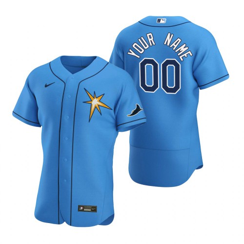 Tampa Bay Rays Custom Men's Light Blue Alternate 2020 Authentic Team Jersey