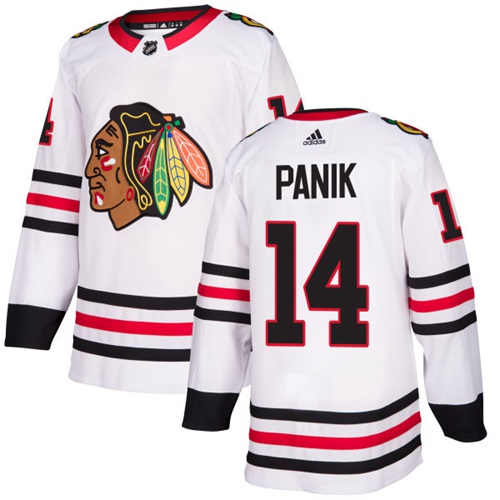 Adidas Chicago Blackhawks #14 Richard Panik White Road Authentic Stitched Jersey Men's